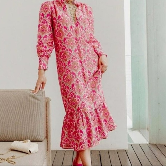 Zara Pink and White Ruffled Tiered Sundress - Picture 2 of 16